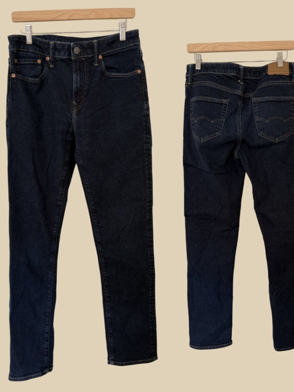 American Eagle Men's AirFlex+ Athletic Straight Jean, 32x34, Dark Indigo